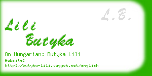 lili butyka business card